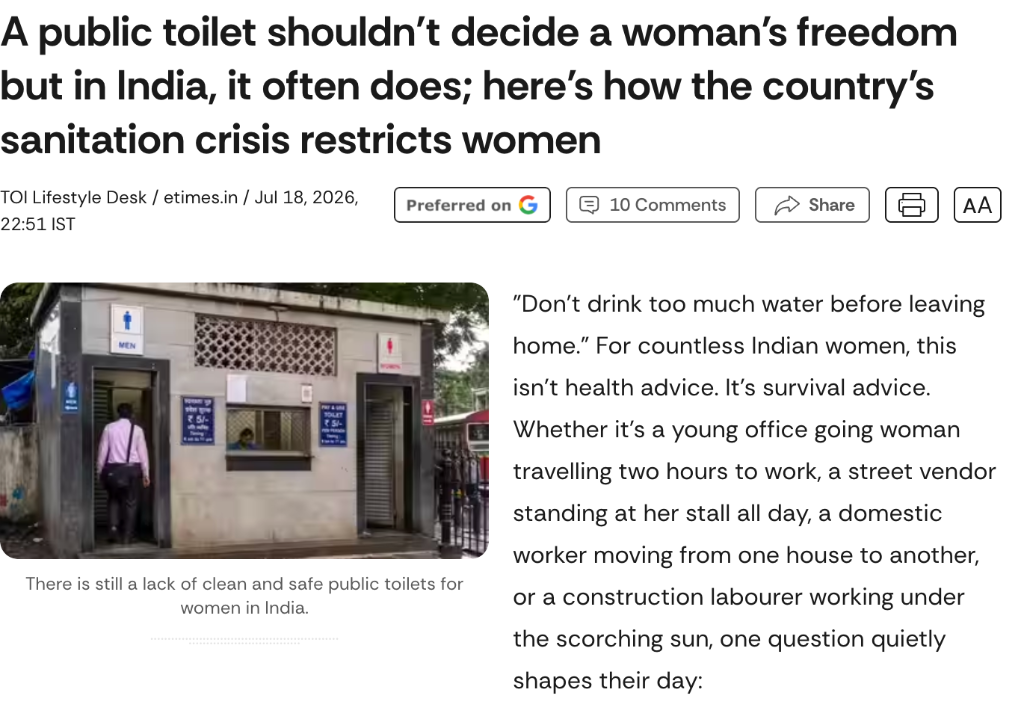 A public toilet shouldn't decide a woman's freedom